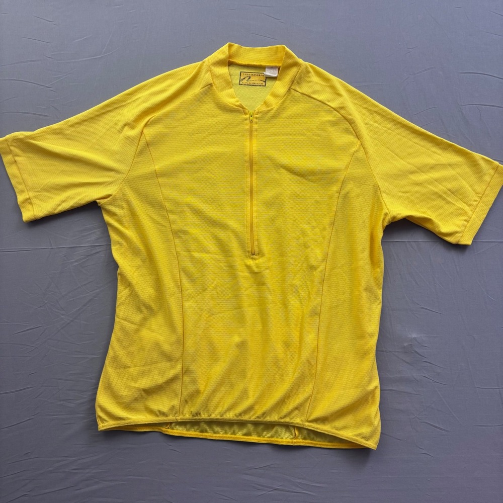 Nashbar Mens 2XL Cycling Jersey‎ Yellow Short Sleeve 1/4 Zip Micropolyester